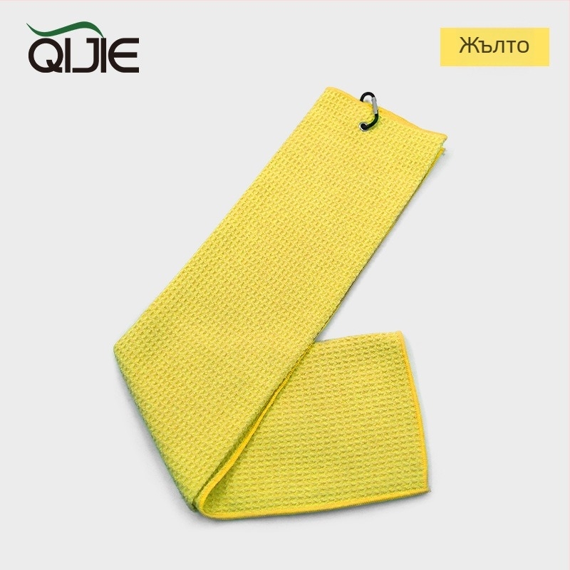 Голф кърпа от микрофибър с вафелна шарка, 260 г, плоско тъкане, печатано лого.