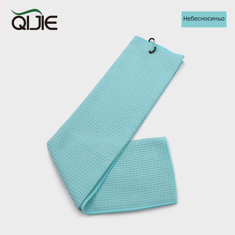 Голф кърпа от микрофибър с вафелна шарка, 260 г, плоско тъкане, печатано лого.