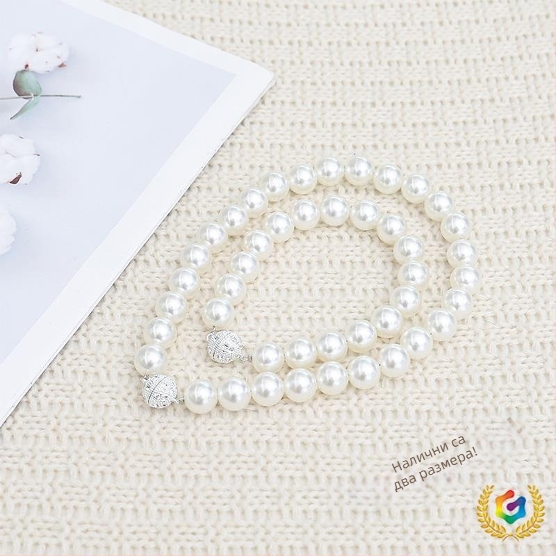 Завесна лента с магнитна закопчалка и перлена катарама, плат, стил прост и модерен