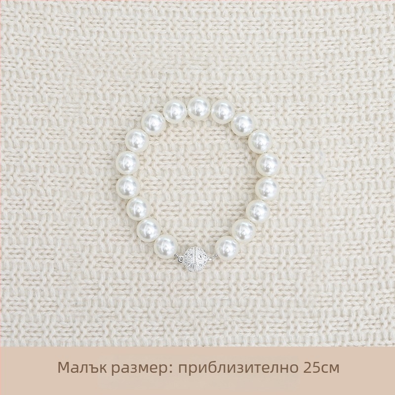 Завесна лента с магнитна закопчалка и перлена катарама, плат, стил прост и модерен