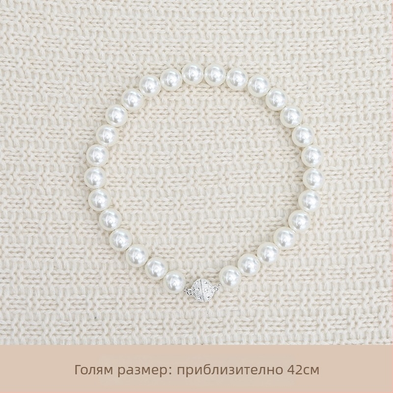 Завесна лента с магнитна закопчалка и перлена катарама, плат, стил прост и модерен