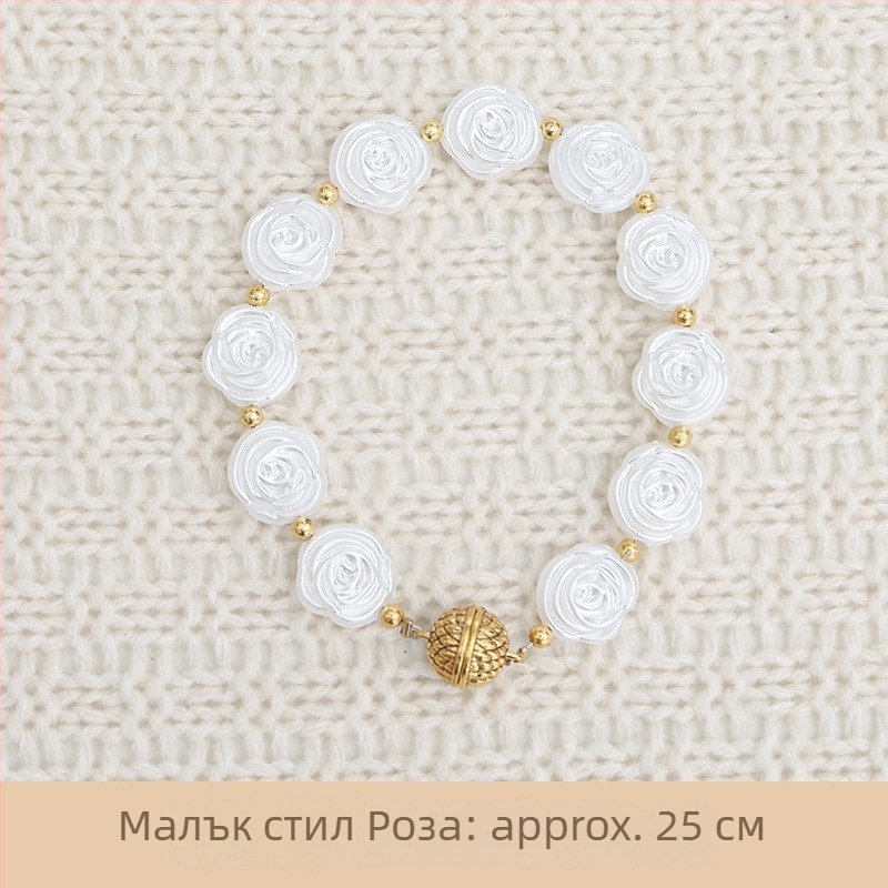 Завесна лента с магнитна закопчалка и перлена катарама, плат, стил прост и модерен