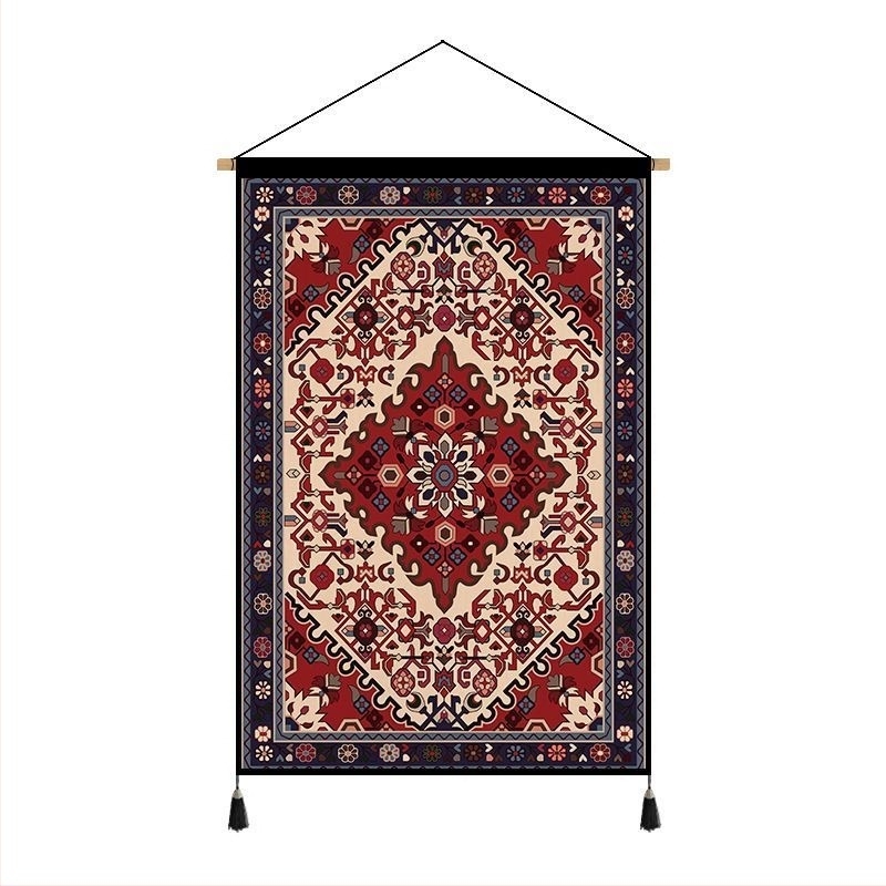 Гоблен за стена: етно стил с марокански мотиви; Материал: Tencel (Lyocell); Основна тъкан: 100% памук; Нетъкан текстил; Ръчно пране.