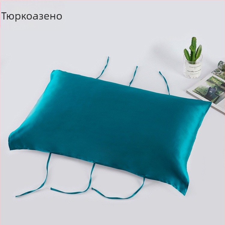 Mulberry коприна възглавнична кърпа, 30 Momme, с връзка, 100% коприна, грижа за косата, комфортен сън