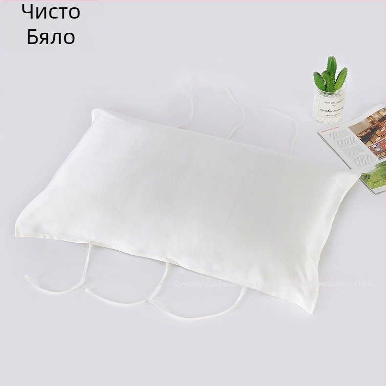 Mulberry коприна възглавнична кърпа, 30 Momme, с връзка, 100% коприна, грижа за косата, комфортен сън