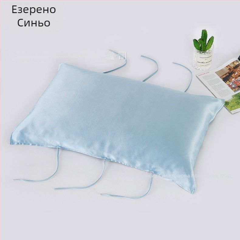 Mulberry коприна възглавнична кърпа, 30 Momme, с връзка, 100% коприна, грижа за косата, комфортен сън