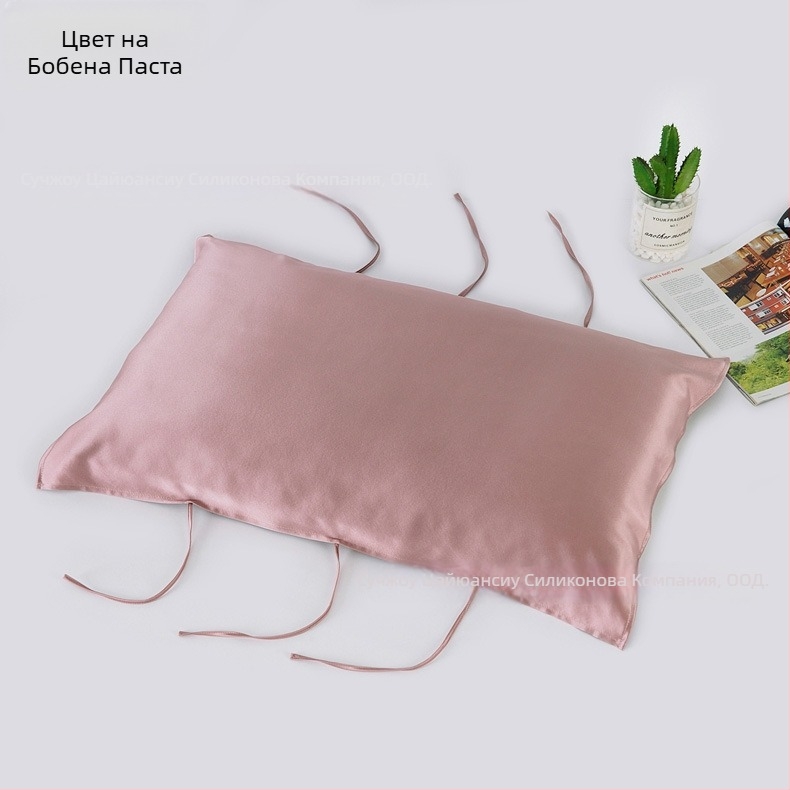 Mulberry коприна възглавнична кърпа, 30 Momme, с връзка, 100% коприна, грижа за косата, комфортен сън