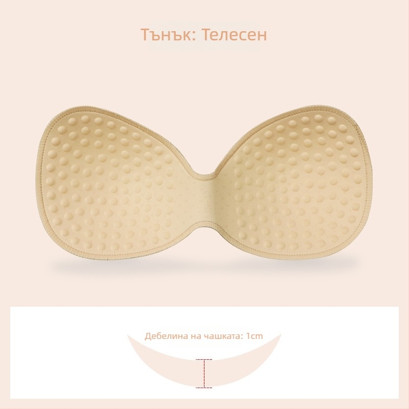 Гъбена едночастова подплата за спортен сутиен — безшевна, дебелееща, дишаща, подчертава формата на бюста
