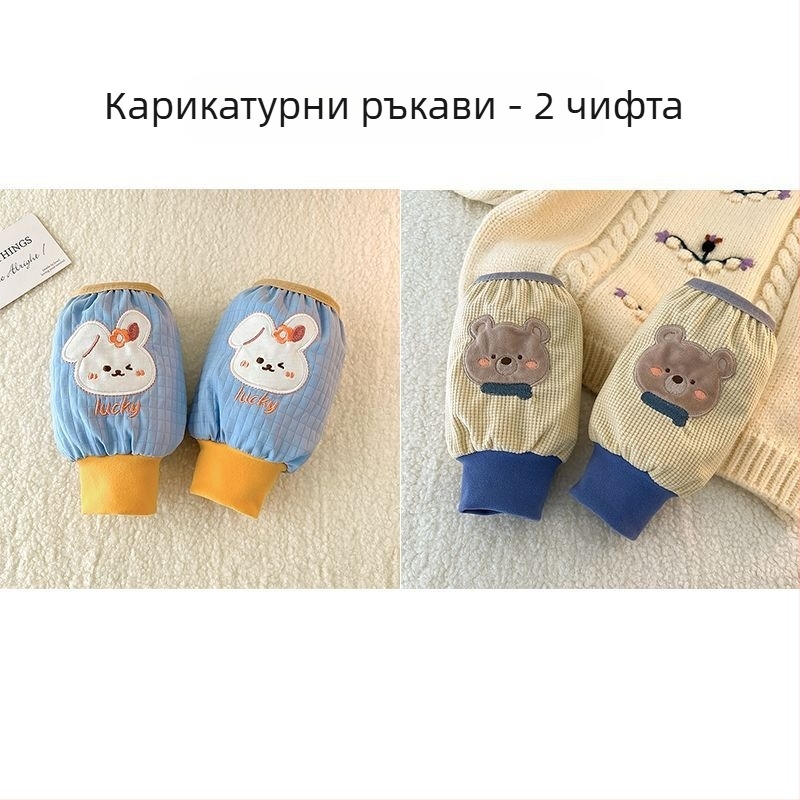 Детски кадифени ръкавни протектори, еднотонни, топли, унисекс, за възраст 3–8 г, пролет, оригинален дизайн