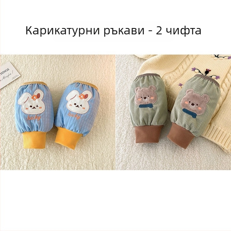 Детски кадифени ръкавни протектори, еднотонни, топли, унисекс, за възраст 3–8 г, пролет, оригинален дизайн