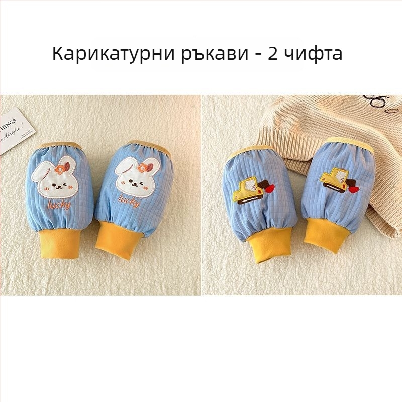 Детски кадифени ръкавни протектори, еднотонни, топли, унисекс, за възраст 3–8 г, пролет, оригинален дизайн