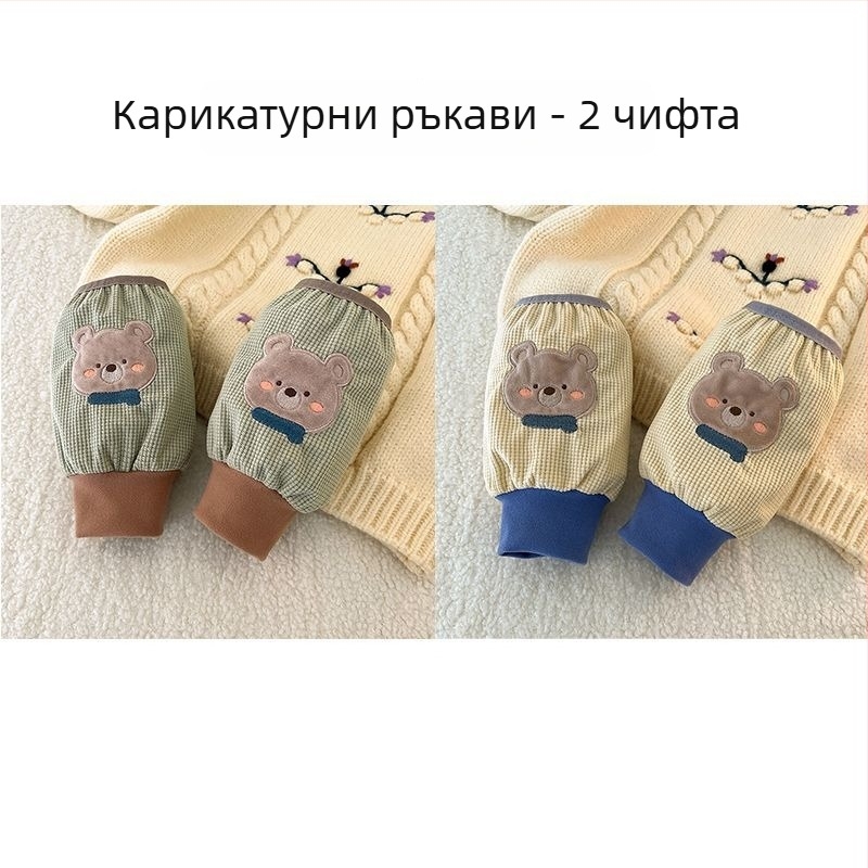 Детски кадифени ръкавни протектори, еднотонни, топли, унисекс, за възраст 3–8 г, пролет, оригинален дизайн