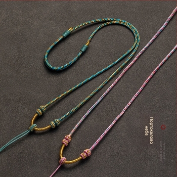 Въжено колие с висулка, ръчно плетено, регулируем шнур, Craftsman бижута, есен 2024