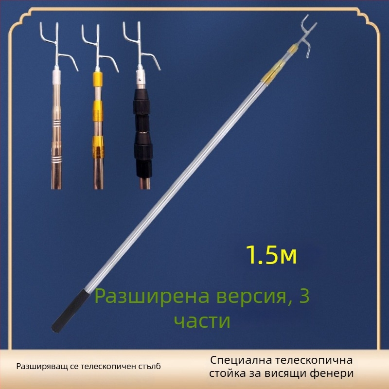 Телескопичен прът за окачване на фенери, за външна употреба, фенер с форма на зимен диня, Silk Screen печат, Нов китайски стил