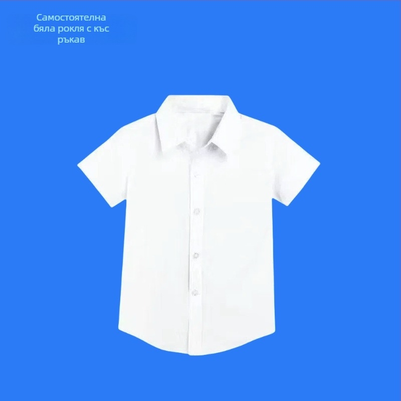 Детска риза с дълги ръкави за училищна униформа, корейски стил, мека обработка на тъканта, памук 30% смес, зима 2025