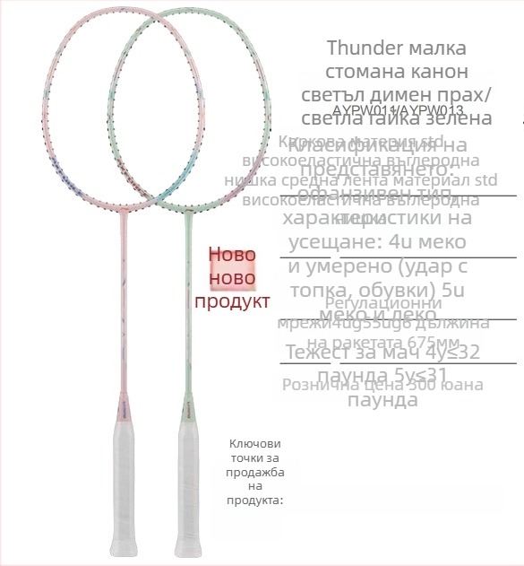 Li-Ning Бадминтон ракета – карбонова рамка, тегло 80–84 g, ръкохватка G5, праволинеен дизайн, подходяща за аматьори и средно напреднали, за бадминтон и тенис на маса