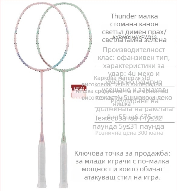 Li-Ning Бадминтон ракета – карбонова рамка, тегло 80–84 g, ръкохватка G5, праволинеен дизайн, подходяща за аматьори и средно напреднали, за бадминтон и тенис на маса