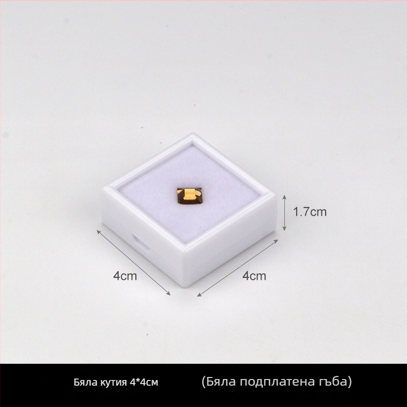 Прозрачна пластмасова кутия за бижута, дисплей кутия за свободни камъни и диаманти, прахоустойчива, едно ниво