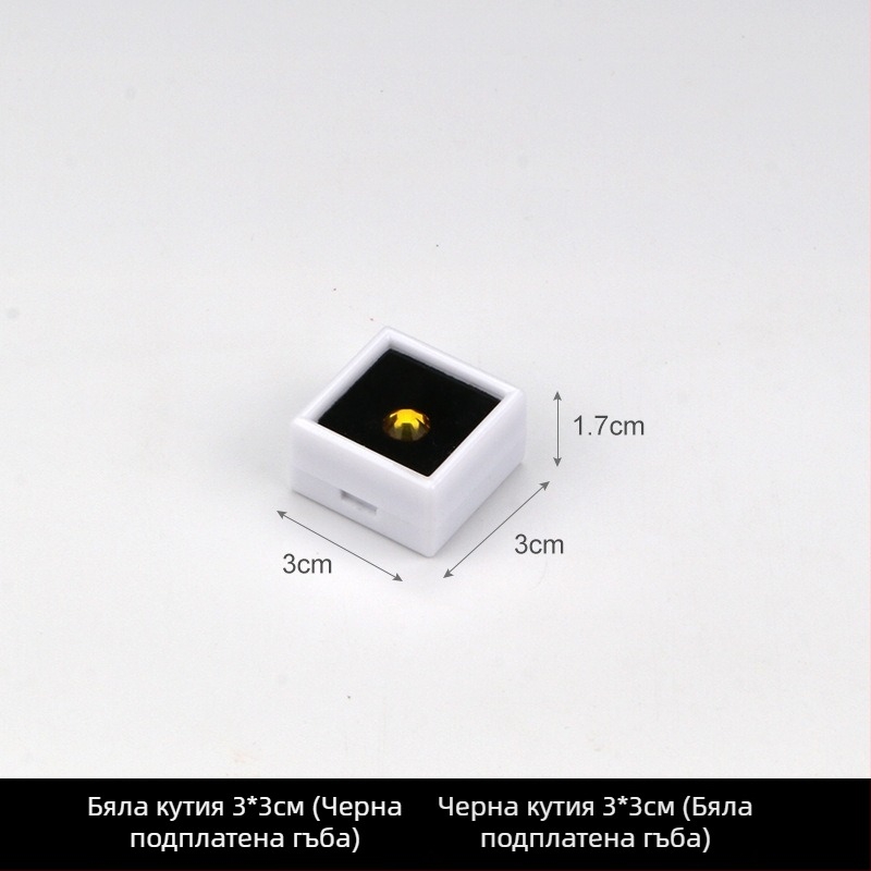 Прозрачна пластмасова кутия за бижута, дисплей кутия за свободни камъни и диаманти, прахоустойчива, едно ниво