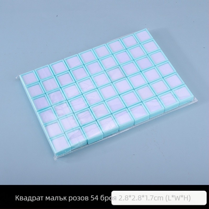 Прозрачна пластмасова кутия за бижута, дисплей кутия за свободни камъни и диаманти, прахоустойчива, едно ниво