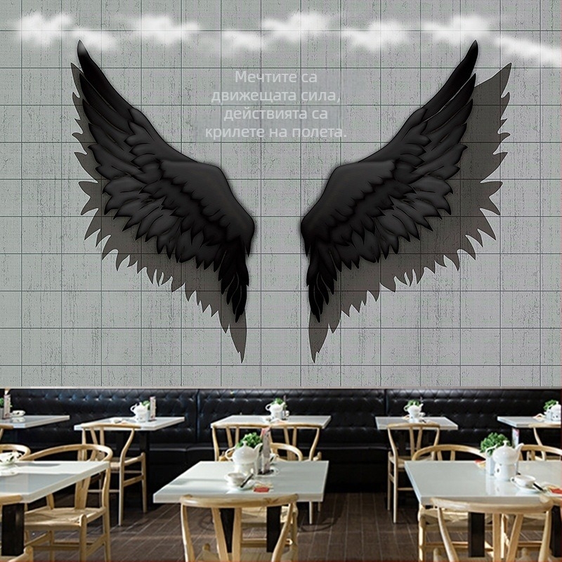 Гобелен с ангелски крила – плюшена тъкан, найлон 30–40% като основен компонент, 30–40% като подкомпонент, модел: Карикатури/Аниме