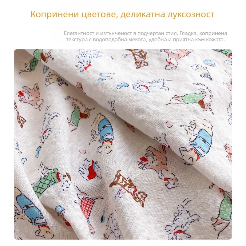 Детски памучно‑ленени ленти за глава и шалчета, унисекс, плътна тъкан, есен