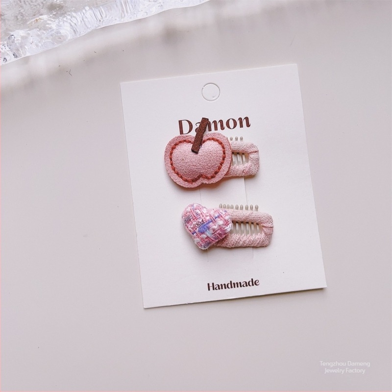 Детски метални щипки за коса с флорален мотив, карикатурен стил, аксесоар за коса