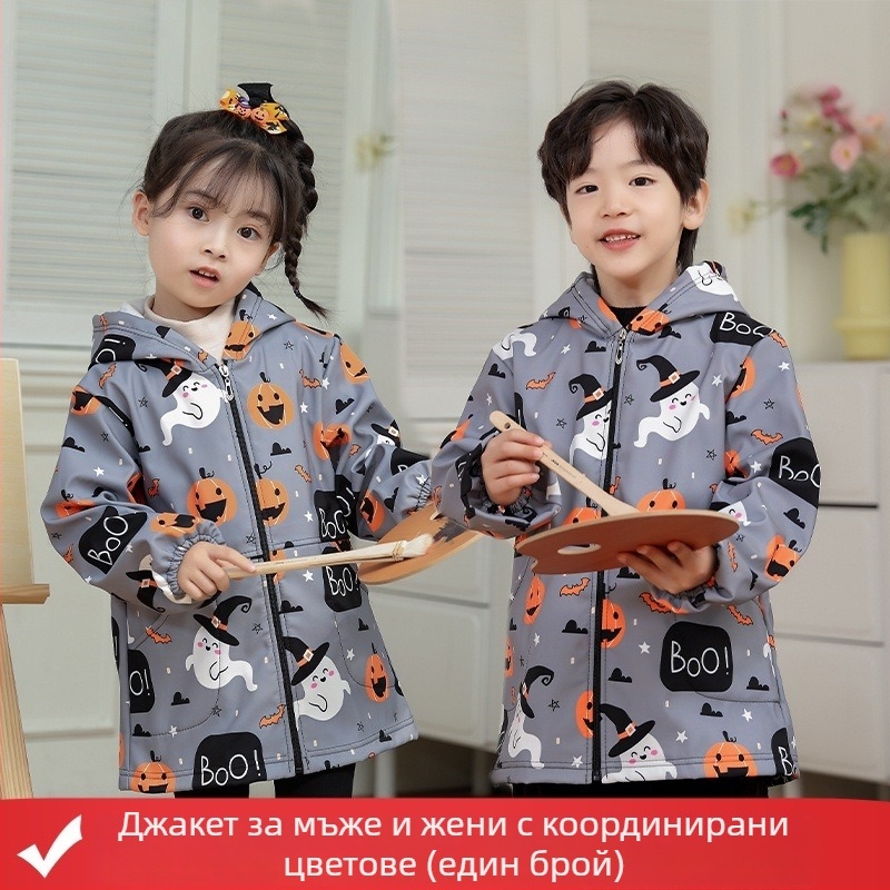 Детска водоустойчива защитна престилка за рисуване, полиестерна материя с флисова подплата, унисекс, устойчива на разкъсване, за деца 3–8 г.