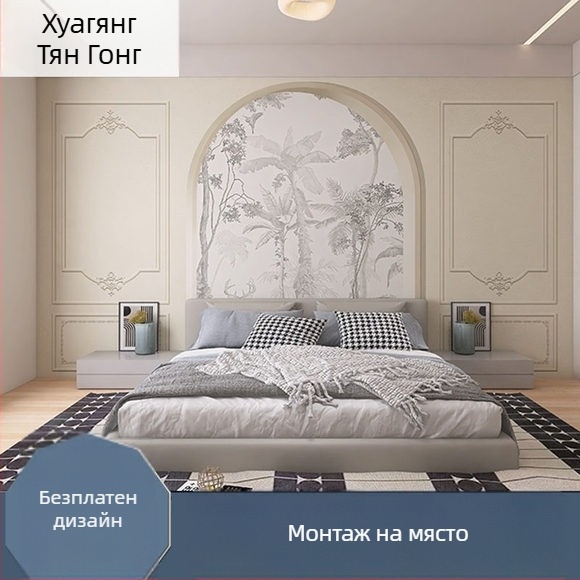 Тапет за стени: френски гипсови линии, копринена текстура, антизамърсяващ материал