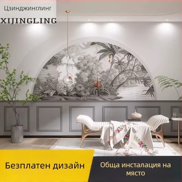 Тапет за стени: френски гипсови линии, копринена текстура, антизамърсяващ материал