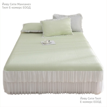 Ice Silk Mat Set, тричастен летен охлаждащ мат, сгъваем, стил лукс; Материал: вискоза Ice Silk; Тъкане: печат