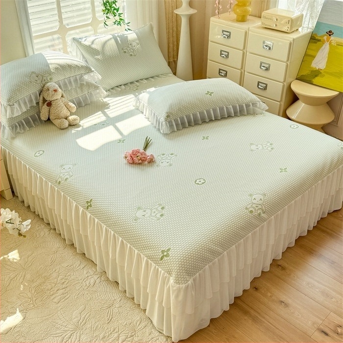 Ice Silk Mat Set, тричастен летен охлаждащ мат, сгъваем, стил лукс; Материал: вискоза Ice Silk; Тъкане: печат