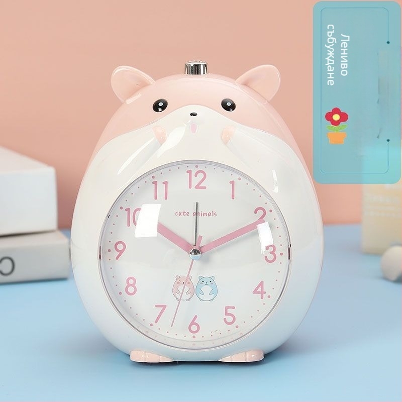 Будилник с гласа на астронавт за деца – кръгъл ABS корпус, механично движение, индикаторен дисплей, захранване със суха клетка