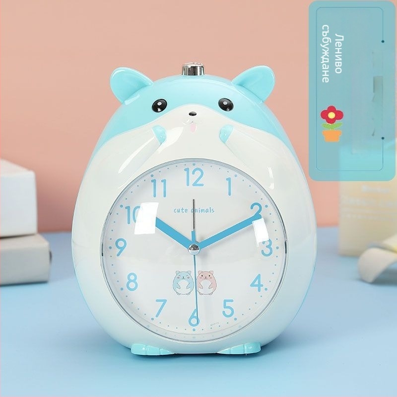 Будилник с гласа на астронавт за деца – кръгъл ABS корпус, механично движение, индикаторен дисплей, захранване със суха клетка