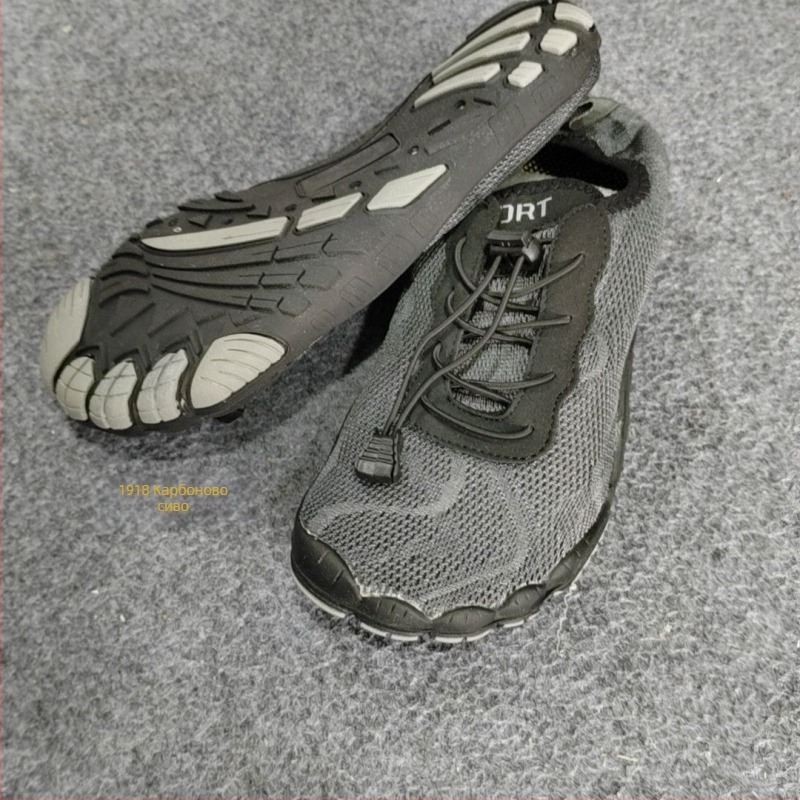 Водни обувки — бързосъхнещи, антихлъзгащи, дишащи, еластична горна част, вулканизирана подметка