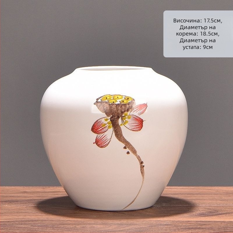 Керамична ваза с маргаритка, глазирана и изпичана, за аранжировки сушени цветя и сватбени украси