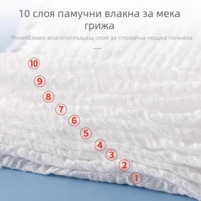 Облачна възглавничка за новородено, 100% памук, десетслойна марля, карикатурен стил