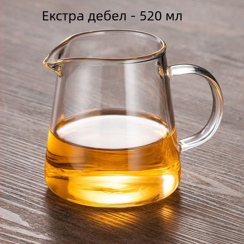 Комплект за чай с топлоустойчиво удебелено стъкло, интегриран филтър за чай и филтър за запарване