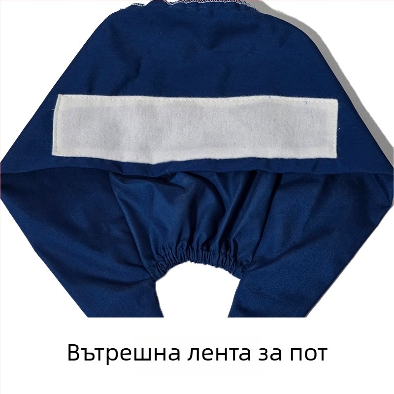 Универсална памучна медицинска шапка с печат за хирурзи, стоматолози и козметици, cartoon дизайн с лого, плосък връх, без козирка, подходяща за всички сезони