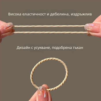 Ластик за коса за деца, не се хлъзга, висока еластичност и издръжлив, фиксиращ аксесоар за прическа, мотиви растения и цветя, материал гума, пролет 2025