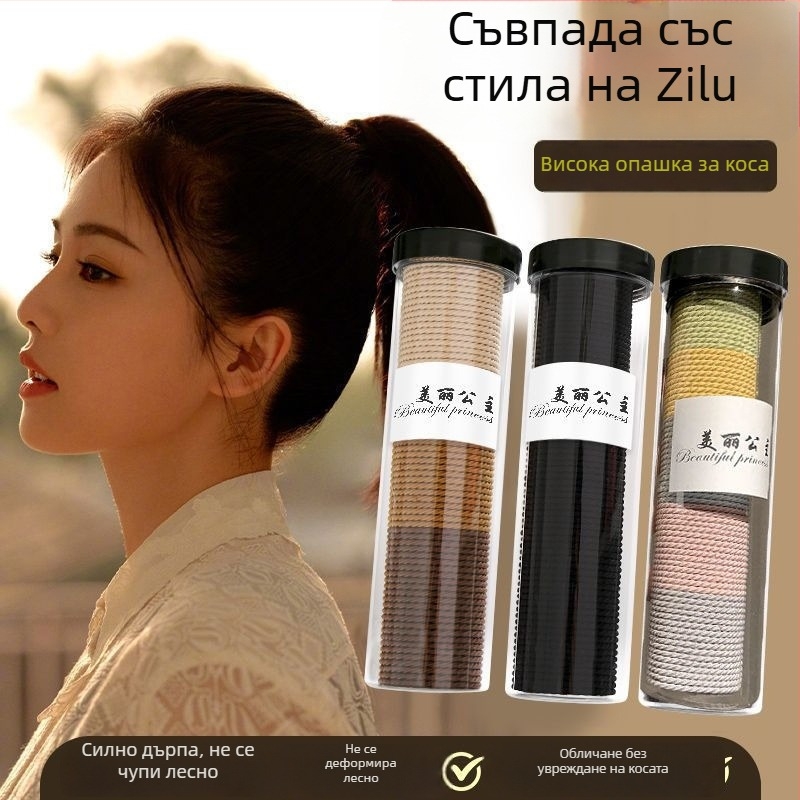 Ластик за коса за деца, не се хлъзга, висока еластичност и издръжлив, фиксиращ аксесоар за прическа, мотиви растения и цветя, материал гума, пролет 2025