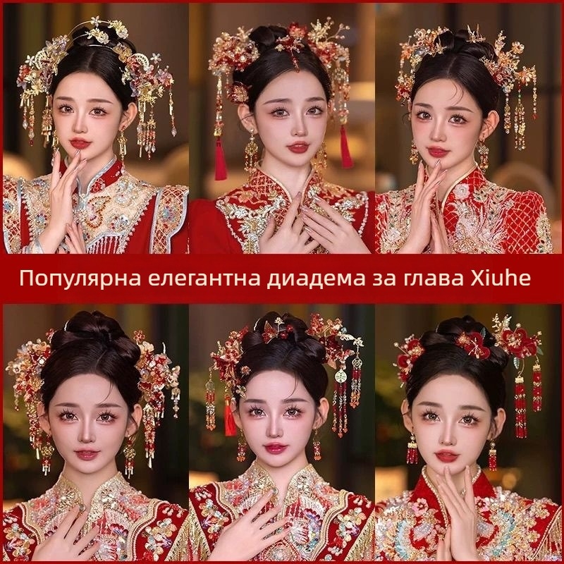 Сватбена фиба за коса с мотив растения и цветя, форма констелация, сплав, пролет 2025