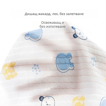 Бебешка памучна тениска с къс ръкав (карикатурен принт, 100% памук, кръгло деколте, за новородени 0-1 години)