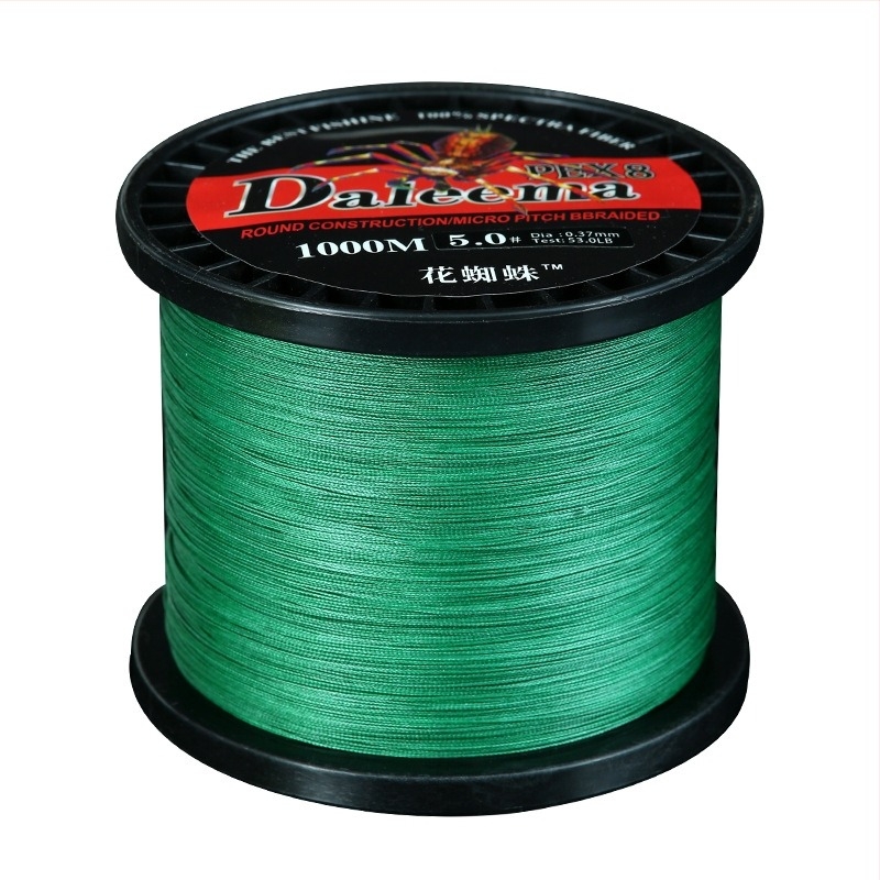 Главна риболовна линия, 8-нишкова PE, дължина 500 м или 1000 м, за морски риболов и плетени мрежи, опакована в кутия с 6 шпули