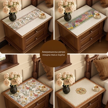 Американски ретро стил покривка за нощно шкафче – водоустойчива, маслоустойчива, защита от праха, без пране