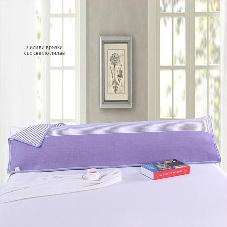 Калъф за възглавница за двама, традиционна груба памучна тъкан, дълъг стил, гъсто тъкана.