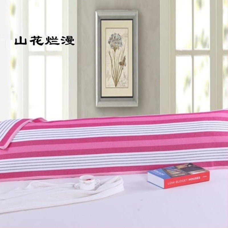 Калъф за възглавница за двама, традиционна груба памучна тъкан, дълъг стил, гъсто тъкана.