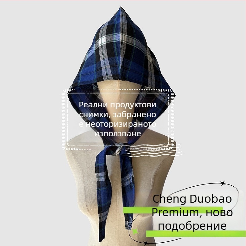 Аксесоари за глава: качулков шал, ретро японски стил, унисекс, памук