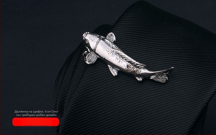 Мъжки клип за вратовръзка с дизайн на цвете за яка, персонализирана обработка, индивидуално опаковано