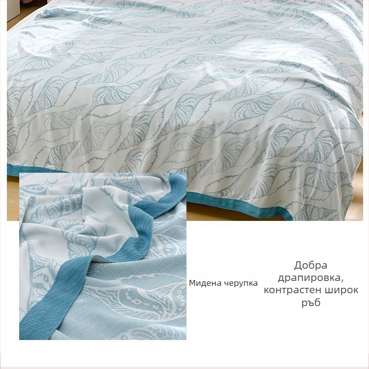 Одеяло от бамбукови влакна – охлаждащо усещане Ice Silk, през всички сезони, цветен флорален принт, модерен минималистичен стил, тегло 800-999 г